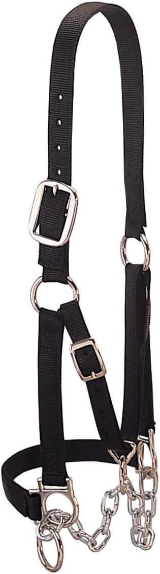 imageWeaver Livestock HeavyDuty Restraint Nylon Cattle Halter Adjustable Modern Style Cow Calf Halter Livestock Handling Equipment for Showing BlackBlack
