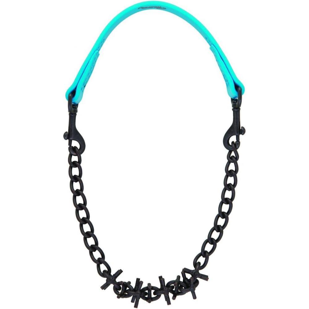 imageWeaver Leather Brahma Webb Goat Collar Nickel Plated ChainHurricane Blue