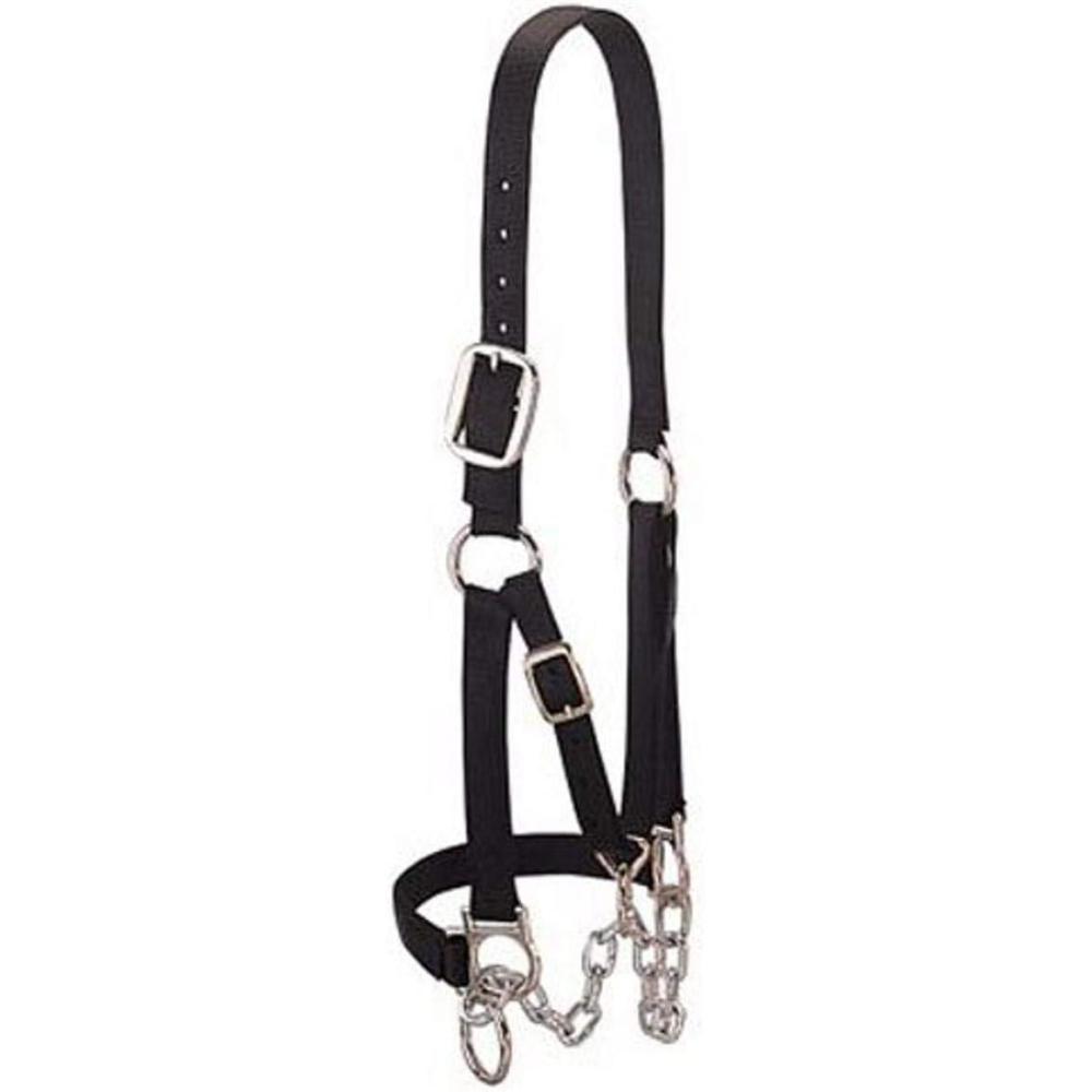 imageWeaver Livestock HeavyDuty Restraint Nylon Cattle Halter Adjustable Modern Style Cow Calf Halter Livestock Handling Equipment for Showing BlackBlack