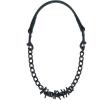 Weaver Leather Brahma Webb Goat Collar, Nickel Plated Chain(Black)