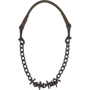 Weaver Leather Brahma Webb Goat Collar, Nickel Plated Chain(Brown)
