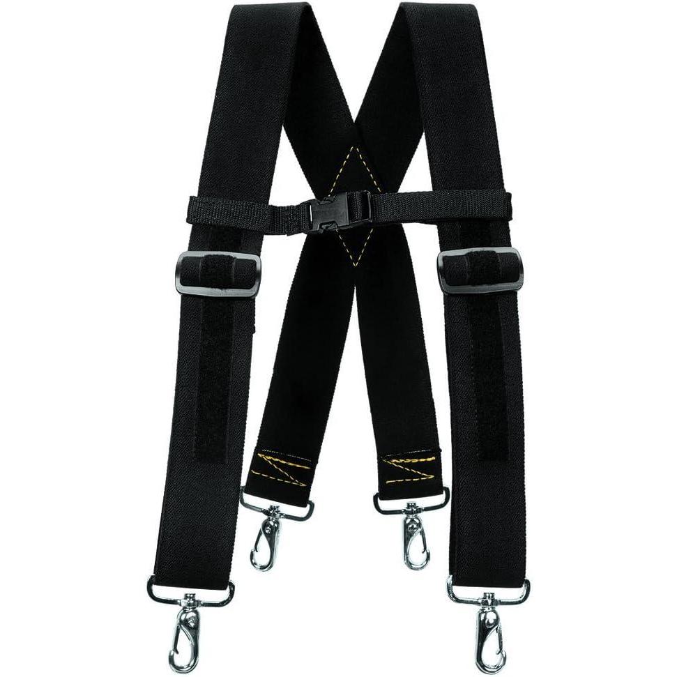 imageWeaver Leather Arborist Elastic Suspenders Black