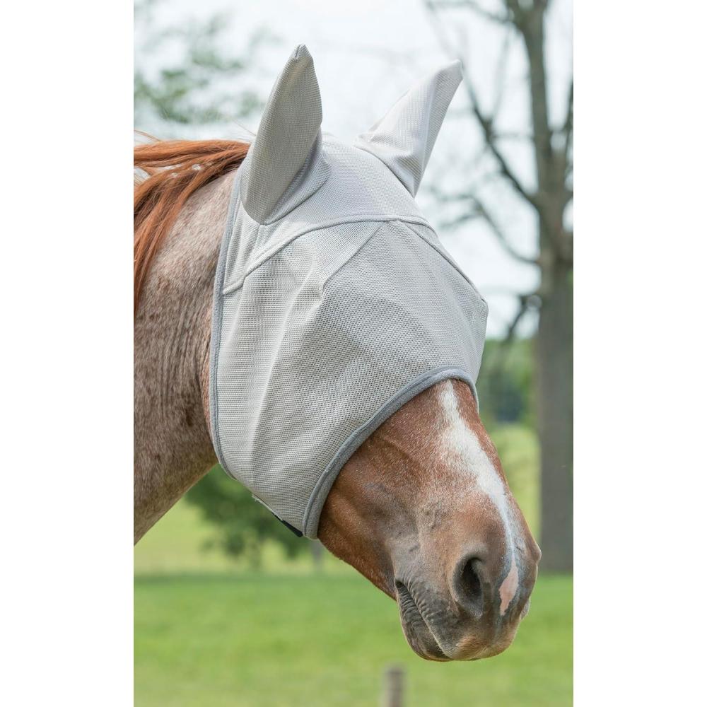 imageWeaver Leather 354100GY Open Ear Fly Mask with Xtended Life Closure SystemMedium