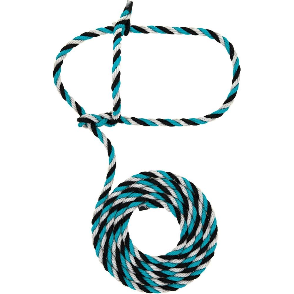 imageWeaver Leather LivestockWeaver Leather Livestock Goat Halter Blue 34quot LargeTealBlackGray