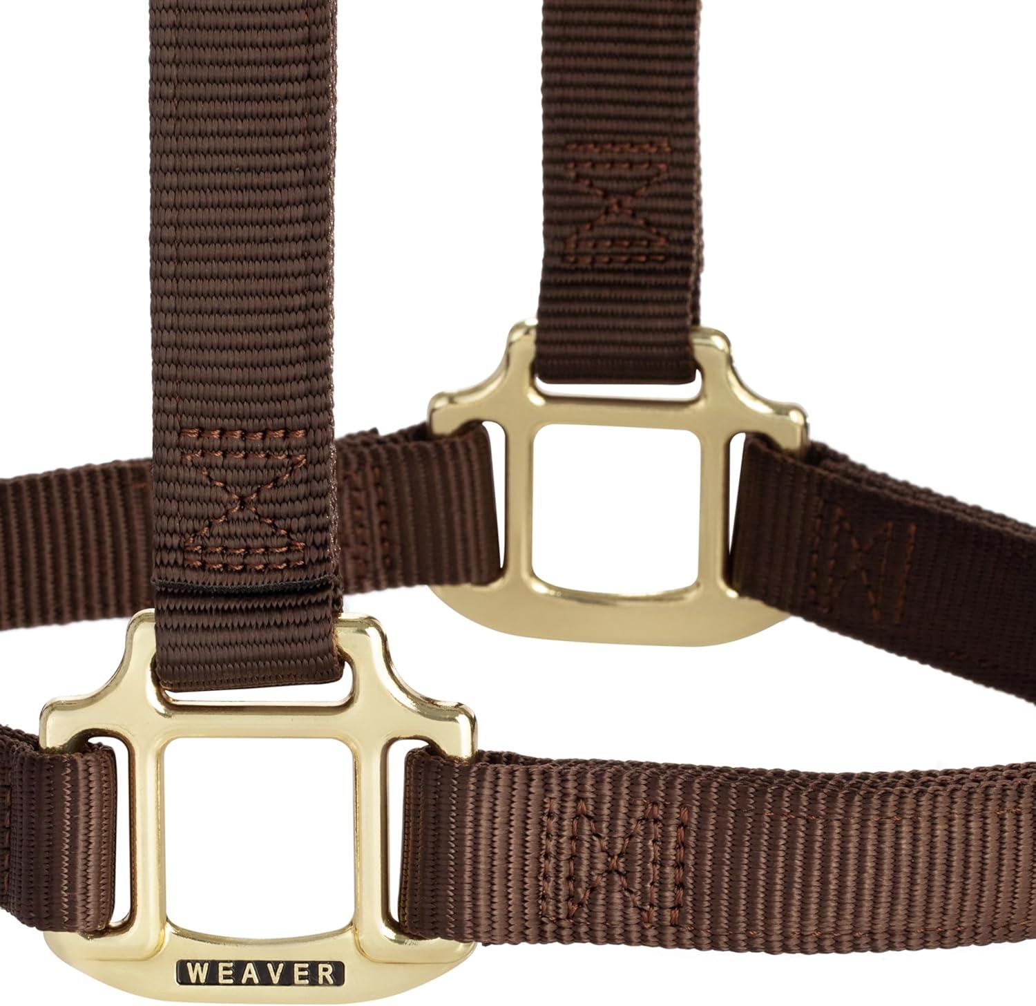 image:imageWeaver Equine Nylon Horse Halter TriplePly Cheek Design Original Non Adjustable Halters for Horses Equine TackAverage Size BlackBrown