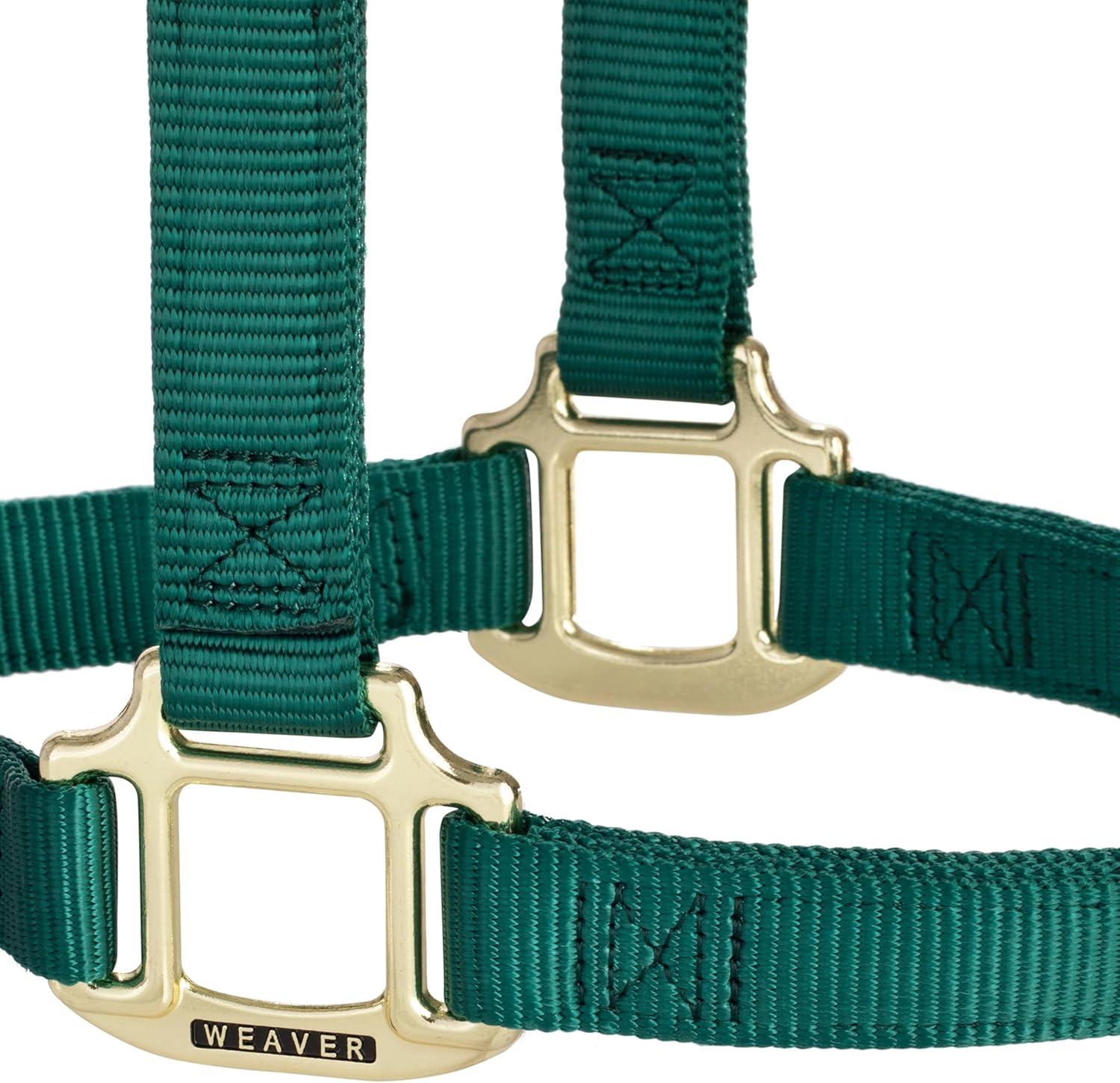 image:imageWeaver Equine Nylon Horse Halter TriplePly Cheek Design Original Non Adjustable Halters for Horses Equine TackAverage Size BlackHunter Green
