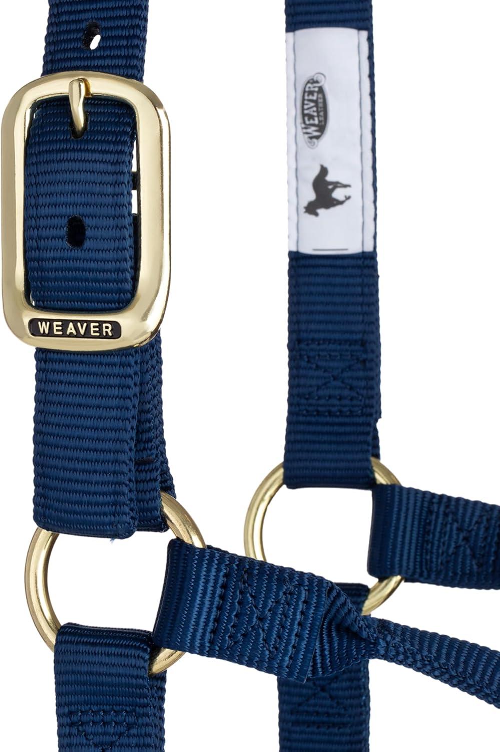image:imageWeaver Equine Nylon Horse Halter TriplePly Cheek Design Original Non Adjustable Halters for Horses Equine TackAverage Size BlackNavy