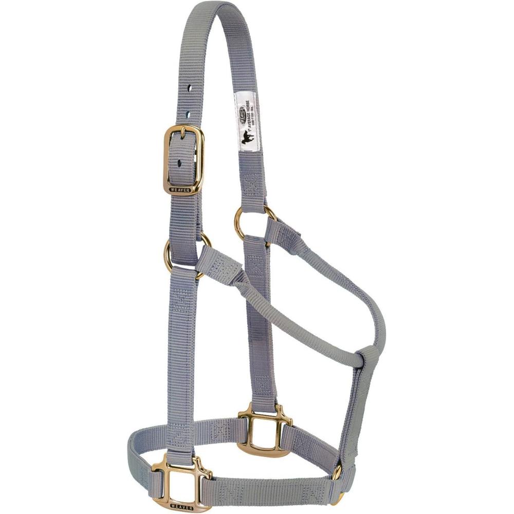 image:imageWeaver Equine Nylon Horse Halter TriplePly Cheek Design Original Non Adjustable Halters for Horses Equine TackAverage Size BlackGraphite