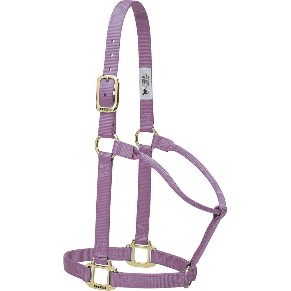 image:imageWeaver Equine Nylon Horse Halter TriplePly Cheek Design Original Non Adjustable Halters for Horses Equine TackAverage Size BlackLavender