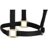 Weaver Equine Nylon Horse Halter, Triple-Ply Cheek Design, Original Non Adjustable Halters for Horses, Equine Tack,Average Size, Black(Black)