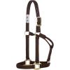 Weaver Equine Nylon Horse Halter, Triple-Ply Cheek Design, Original Non Adjustable Halters for Horses, Equine Tack,Average Size, Black(Brown)