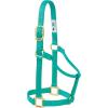 Weaver Equine Nylon Horse Halter, Triple-Ply Cheek Design, Original Non Adjustable Halters for Horses, Equine Tack,Average Size, Black(Emerald Green)