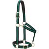 Weaver Equine Nylon Horse Halter, Triple-Ply Cheek Design, Original Non Adjustable Halters for Horses, Equine Tack,Average Size, Black(Green/Black)