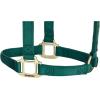 Weaver Equine Nylon Horse Halter, Triple-Ply Cheek Design, Original Non Adjustable Halters for Horses, Equine Tack,Average Size, Black(Hunter Green)