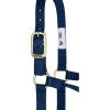 Weaver Equine Nylon Horse Halter, Triple-Ply Cheek Design, Original Non Adjustable Halters for Horses, Equine Tack,Average Size, Black(Navy)