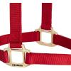 Weaver Equine Nylon Horse Halter, Triple-Ply Cheek Design, Original Non Adjustable Halters for Horses, Equine Tack,Average Size, Black(Red)