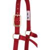 Weaver Equine Nylon Horse Halter, Triple-Ply Cheek Design, Original Non Adjustable Halters for Horses, Equine Tack,Average Size, Black(Red)