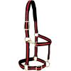 Weaver Equine Nylon Horse Halter, Triple-Ply Cheek Design, Original Non Adjustable Halters for Horses, Equine Tack,Average Size, Black(Red/Black)