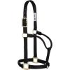 Weaver Equine Nylon Horse Halter, Triple-Ply Cheek Design, Original Non Adjustable Halters for Horses, Equine Tack,Average Size, Black(Black)