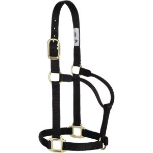 Weaver Equine Nylon Horse Halter, Triple-Ply Cheek Design, Original Non Adjustable Halters for Horses, Equine Tack,Average Size, Black(Black)
