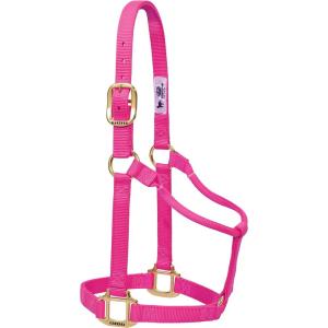 Weaver Equine Nylon Horse Halter, Triple-Ply Cheek Design, Original Non Adjustable Halters for Horses, Equine Tack,Average Size, Black(Diva Pink)