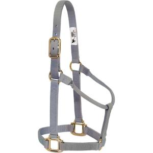 Weaver Equine Nylon Horse Halter, Triple-Ply Cheek Design, Original Non Adjustable Halters for Horses, Equine Tack,Average Size, Black(Graphite)