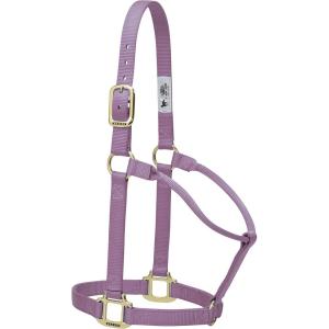 Weaver Equine Nylon Horse Halter, Triple-Ply Cheek Design, Original Non Adjustable Halters for Horses, Equine Tack,Average Size, Black(Lavender)