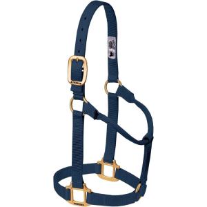 Weaver Equine Nylon Horse Halter, Triple-Ply Cheek Design, Original Non Adjustable Halters for Horses, Equine Tack,Average Size, Black(Navy)