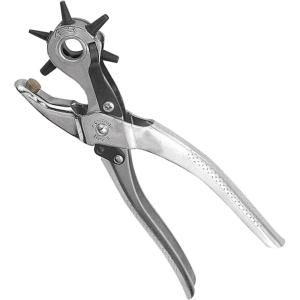 Weaver Leather Supply German Made Revolving Leather Hole Punch Tool, Adjustable Rust-Resistant Punch Pliers, Hole Maker for Belts, Gaskets, and More